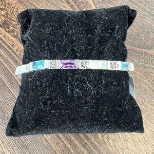 LE VIEUX Swarovski & Marcasite 925 Bracelet  7” B4